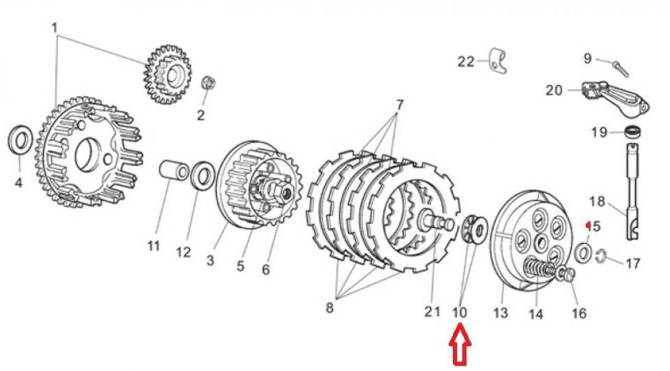 Pièce moteur diverse origine pour Moto Gilera 50 SMT 2006 à 2018 847222 / Euro 3 Neuf