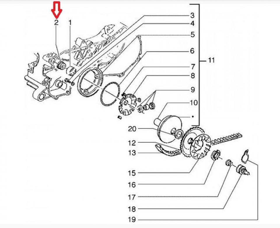 Pignon de vilebrequin origine pour Scooter Gilera 50 Runner SP 2005 à 2017 ZAPC46100 Occasion