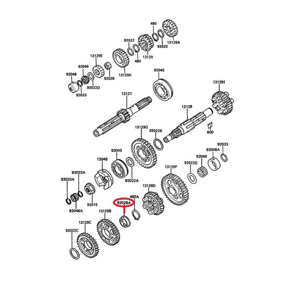 Bague de pignon 3ème vitesse origine pour moto Kawasaki 1000 GTR 920281374 Neuf