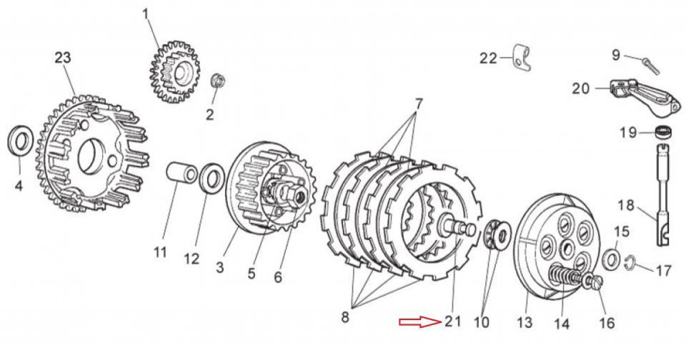 Pièce moteur diverse origine pour Moto Derbi 50 GPR 2006 à 2018 847223 / Euro3 Neuf