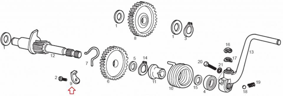 Butée de ressort de kick  d'origine pour moto Derbi 50 Senda R 847062 euro 2 3 4