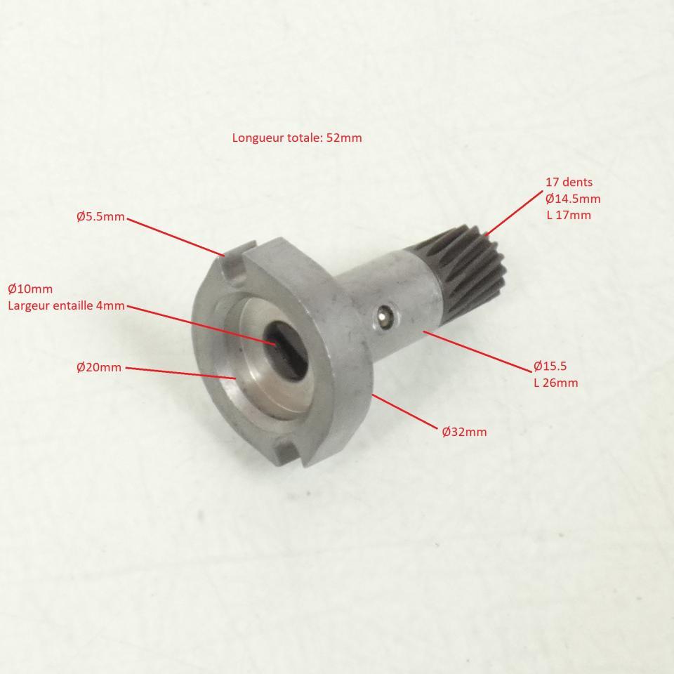 Arbre entrainement support pompe pour scooter Peugeot 711149 17 dts Ø14.5mm