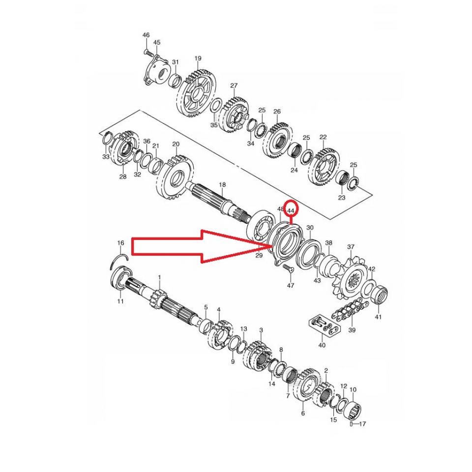Support roulement de transmission origine pour moto Suzuki 600 Gsx-R 24751-01H10