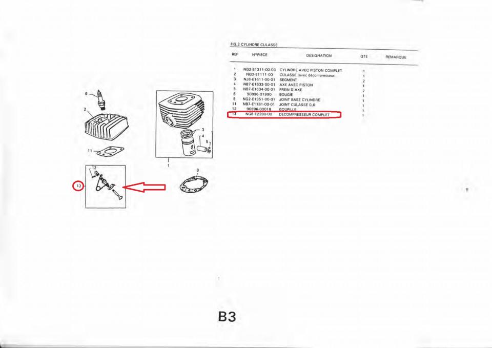 Décompresseur pour mobylette Motoconfort 50 moteur AV10 NG8-E2280-00 Neuf