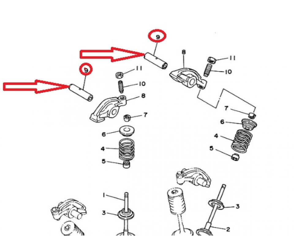 Axe de culbuteur d'arbre à cames pour moto Yamaha 500 XV 1983 22U-12156-02 Neuf