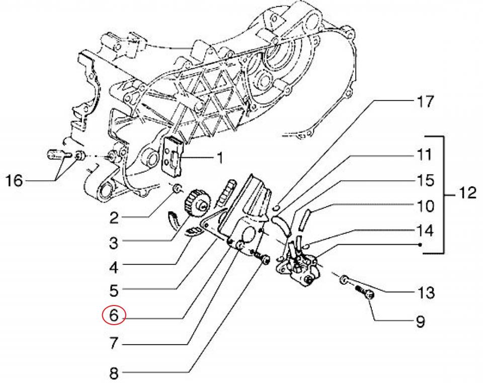 Carter courroie de pompe à huile origine pour scooter Gilera 50 Stalker 2T AC 1997 à 2001 Occasion