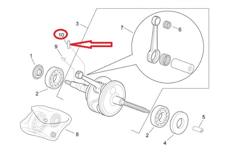 Pion entraîneur pompe à huile pour scooter Aprilia 50 Amico AP8206578 Ø3x11.8mm