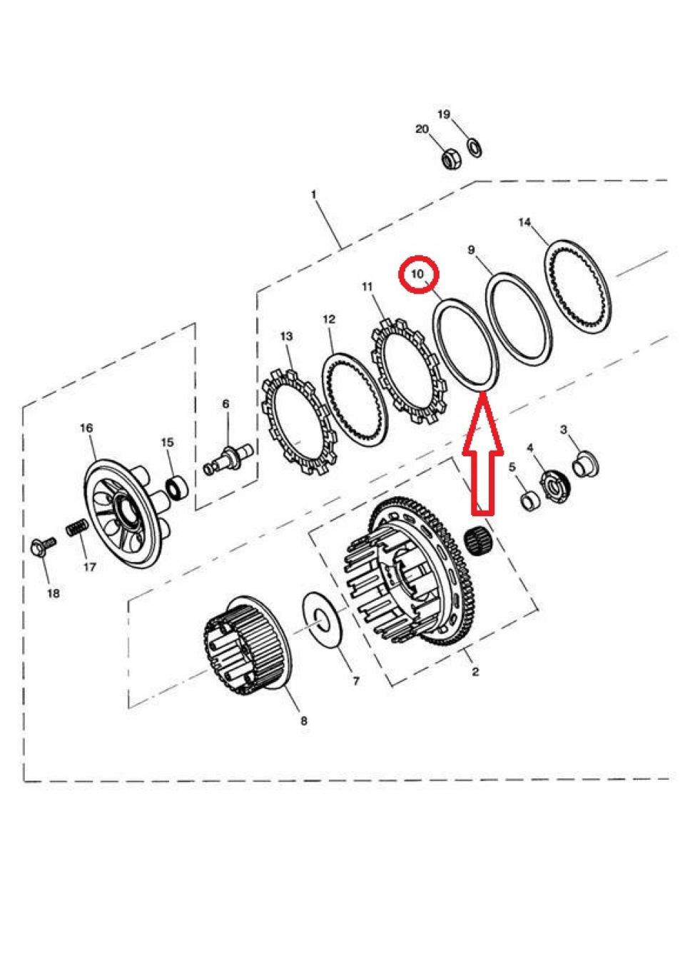 Disque Anti-broutement embrayage pour moto Triumph Daytona 955I 2002-06 T1170721