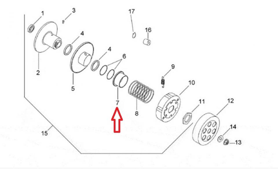 Guide ressort d'embrayage pour scooter Aprilia 50 Area 51 1998 à 2000 AP8206737