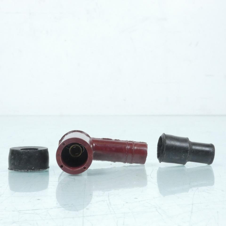 Antiparasite marron coudé 90° pour bougie sans olive pour moto scooter cyclo