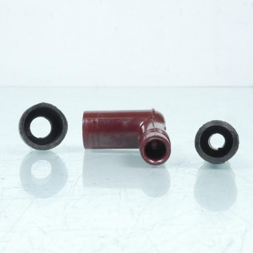 Antiparasite marron coudé 90° pour bougie sans olive pour moto scooter cyclo