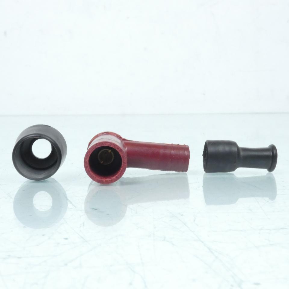 Antiparasite marron coudé 90° pour bougie sans olive pour moto cyclomoteur