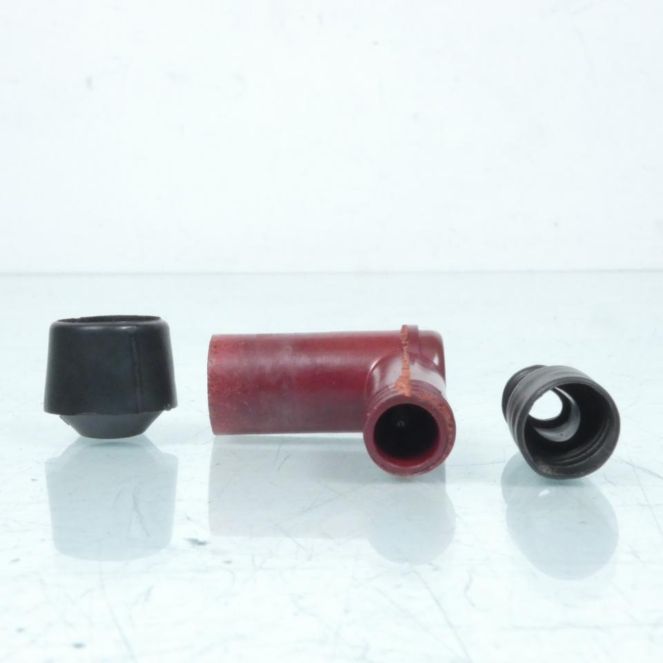 Antiparasite marron coudé 90° pour bougie sans olive pour moto cyclomoteur