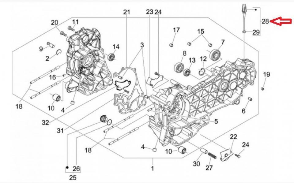 Bouchon niveau huile origine pour Scooter Piaggio 125 Beverly 2007 832130 Jauge huile transmissio Neuf