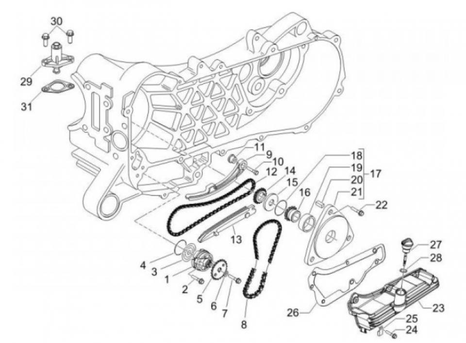 Bouchon niveau huile origine pour Scooter Piaggio 50 Fly 2006 à 2015 844721 Neuf
