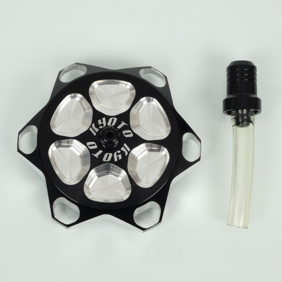 Bouchon de réservoir Kyoto alu anodisé noir pour moto enduro cross TT KTM Neuf