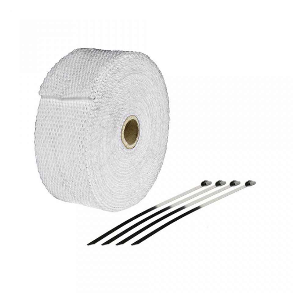 Bande thermique céramique 800°C Sifam pour moto 50mm x 1.5mm x 10 mètre blanc