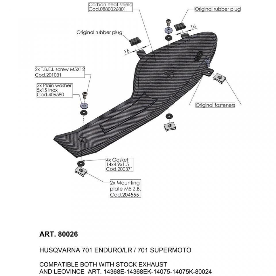 photo piece : Protection pot d échappement->Husqvarna 701 Enduro