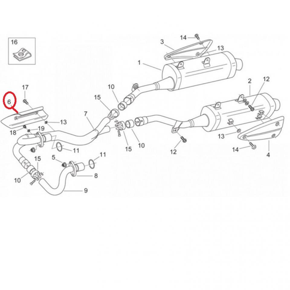 Protection pot d échappement origine pour Moto Aprilia 650 Pegaso 1997 à 2004 AP8135978 Neuf