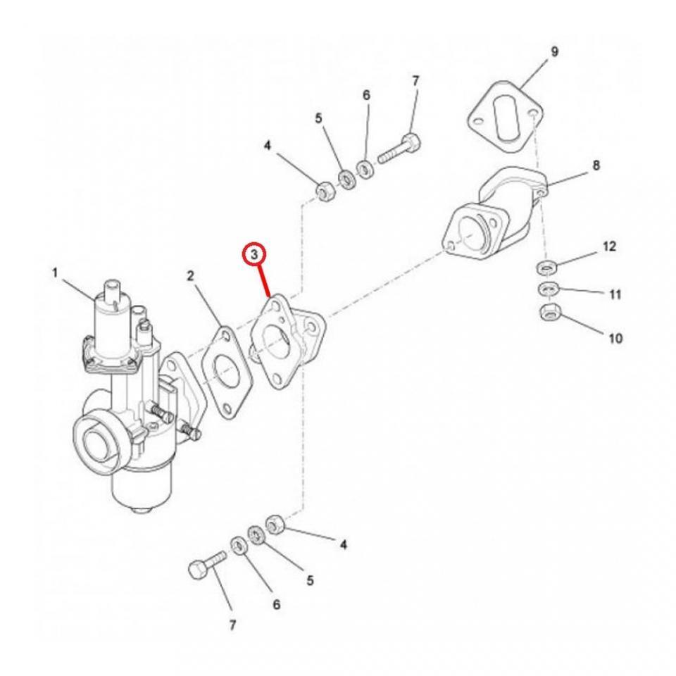 Pièce de carburateur RMS pour Auto Piaggio 220 Ape Mp P501-P601 1978-1996 566859 / MPR2-M2-V2 Neuf