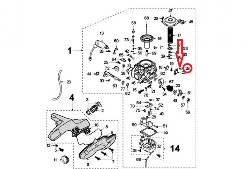 Pièce de carburateur pour Peugeot Elyseo