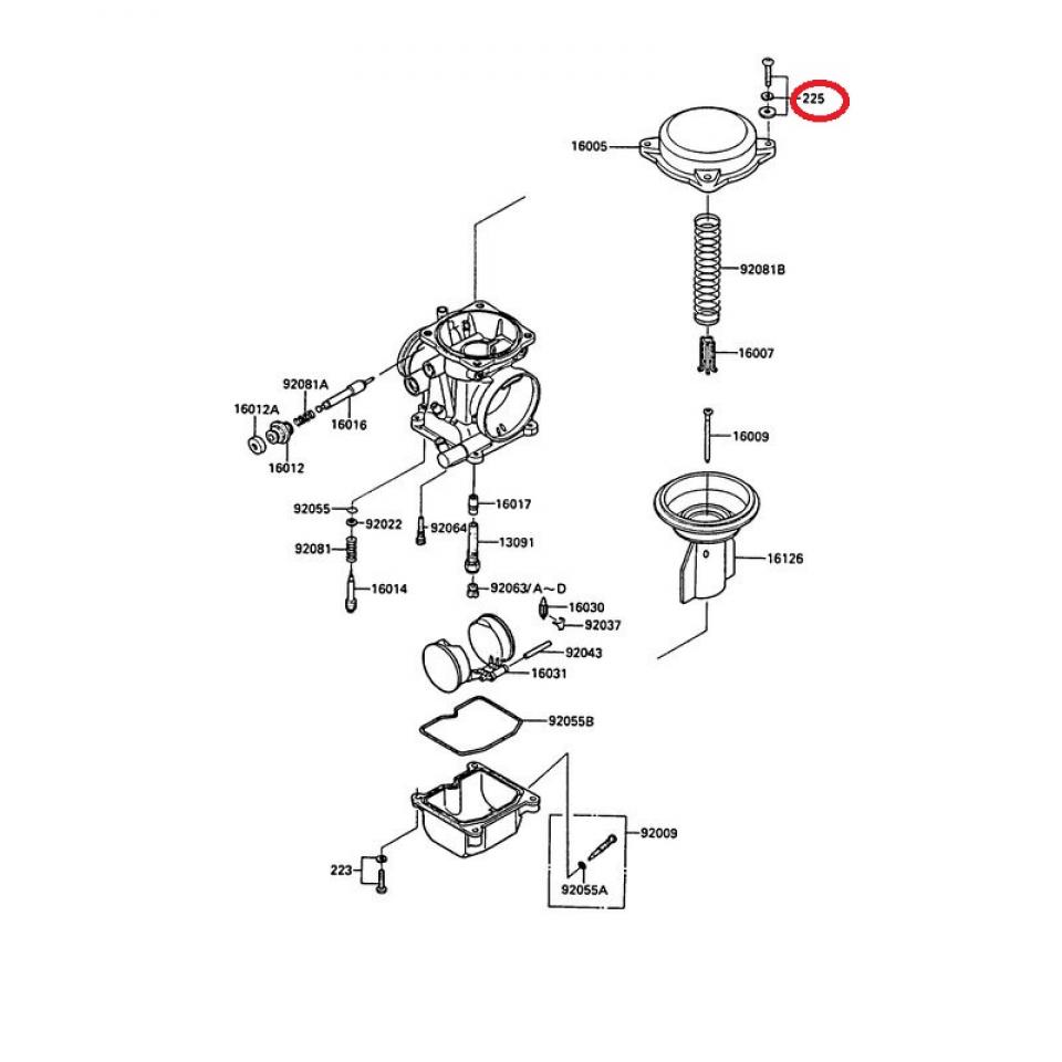 Vis chapeau de boisseau origine pour moto Kawasaki 250 ELIMINATOR 225AB0418 Neuf