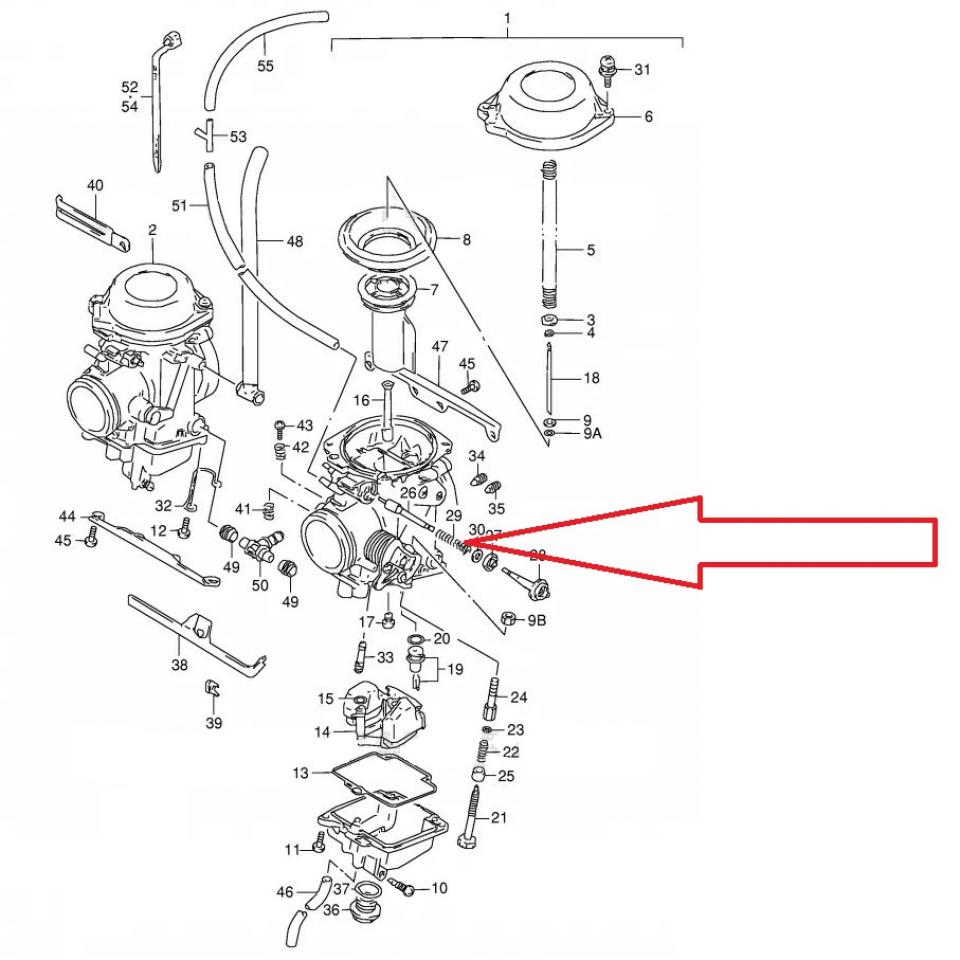 ressort de boisseau de starter origine pour moto Suzuki 800 DR 13417-26D00