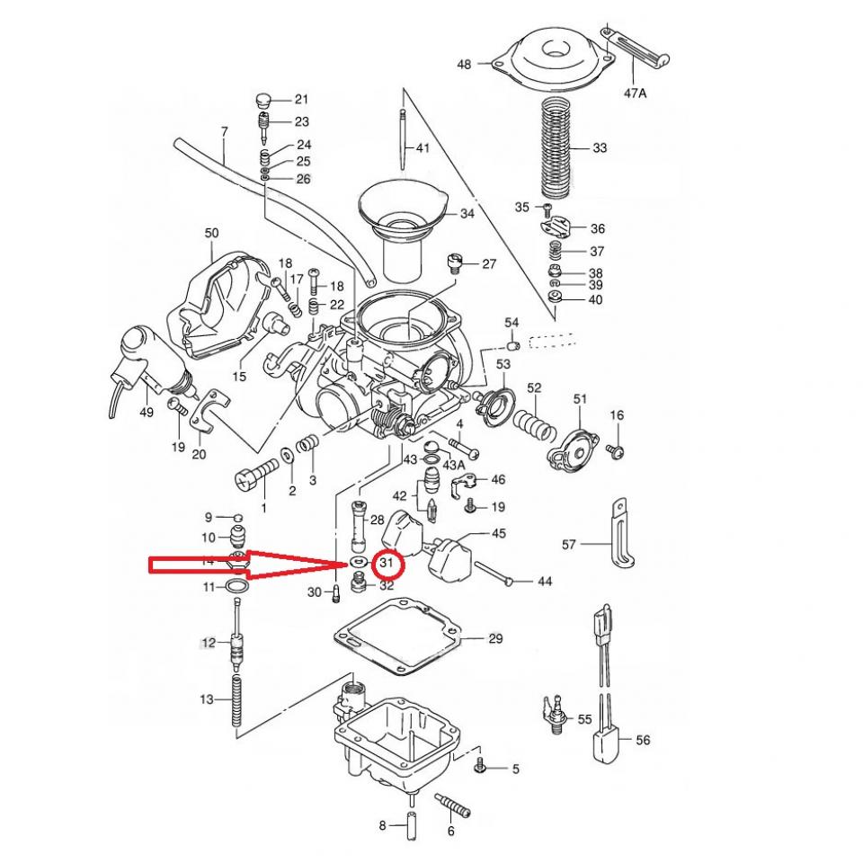 Joint plat de carburateur origine pour scooter Suzuki 125 Burgman 13382-03110