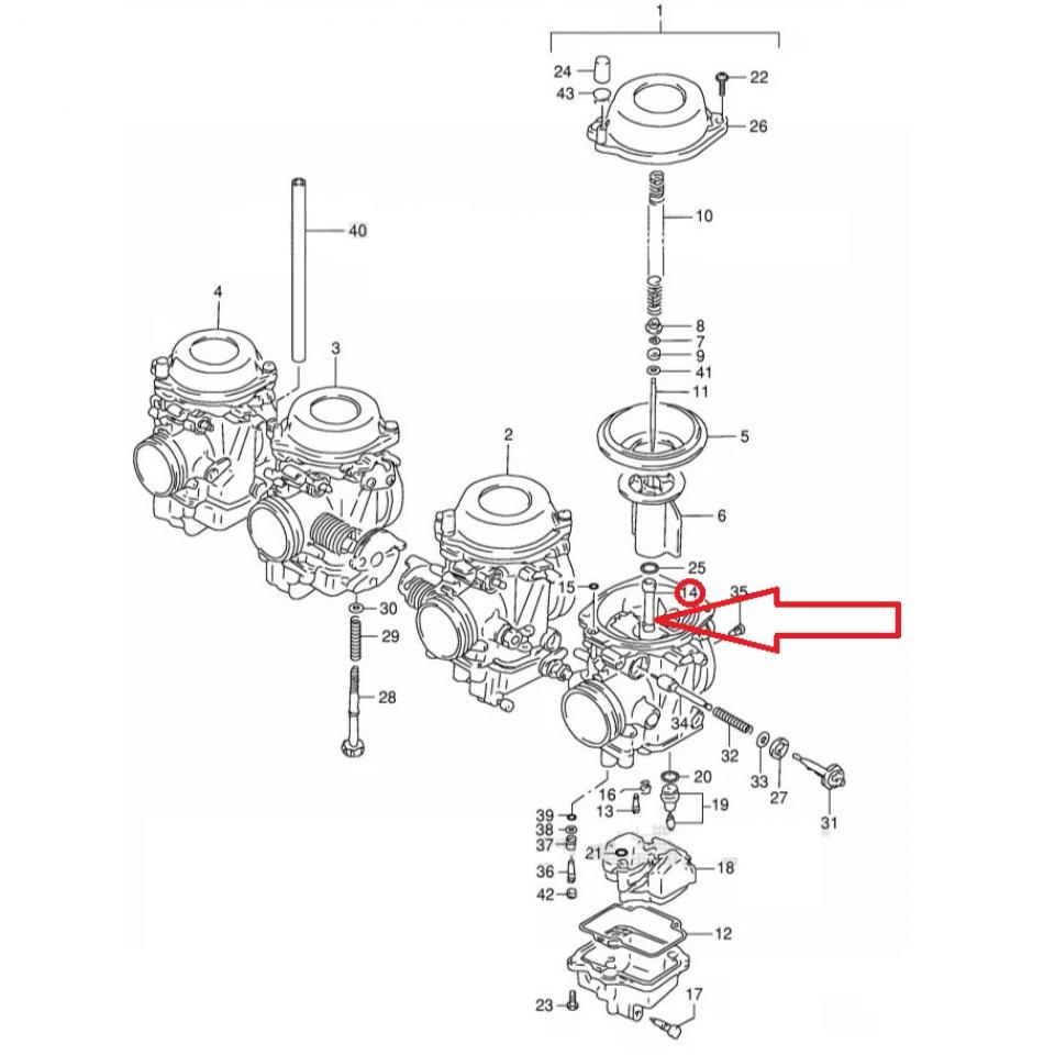 Diffuseur de carburateur origine pour moto Suzuki 1200 Bandit 13385-08F00 Neuf