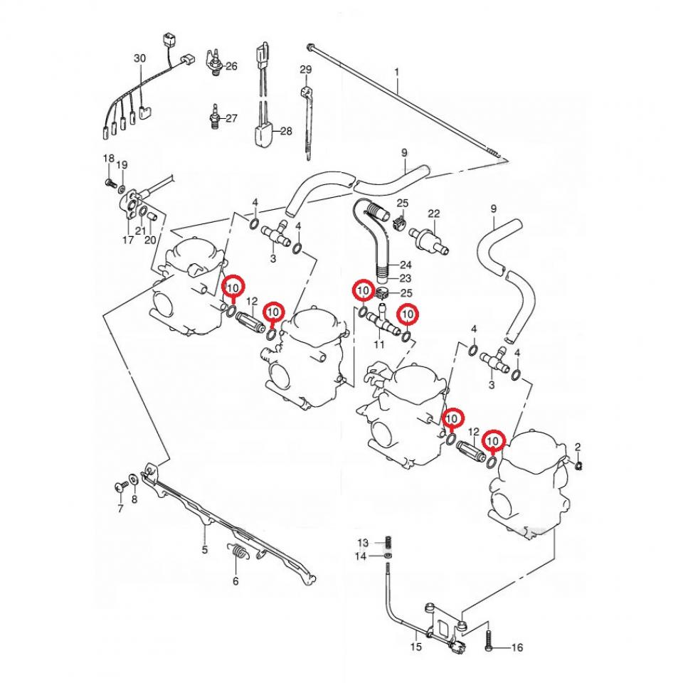 Joint de raccord de carburateur origine pour moto Suzuki 600 Bandit 13295-26E00