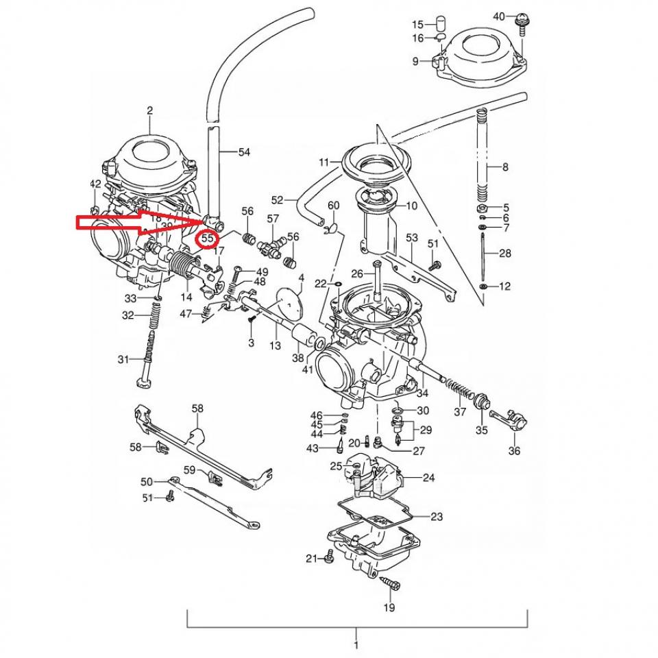 Raccord de carburateur origine pour moto Suzuki 500 Gs-E 13684-20C10 Neuf