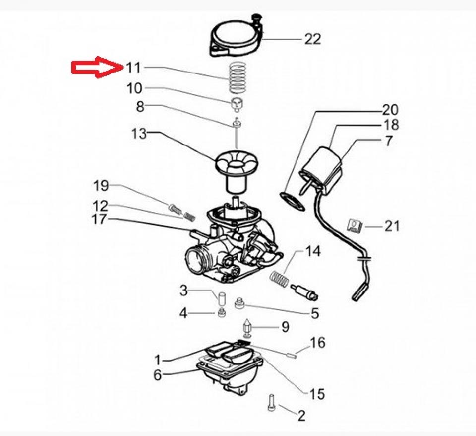Ressort boisseau carburateur pour scooter Piaggio 50 Fly 4T 2004-2017 CM142402