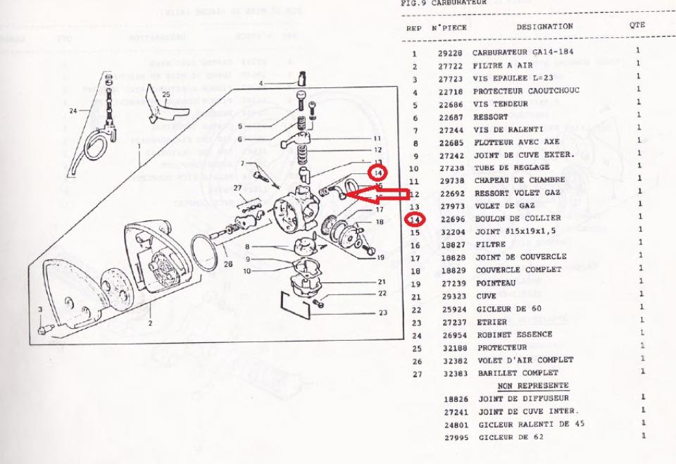 Pièce de carburateur origine pour Mobylette Gurtner 50 GA 908962269600 / 22696 / boulon coudé Neuf