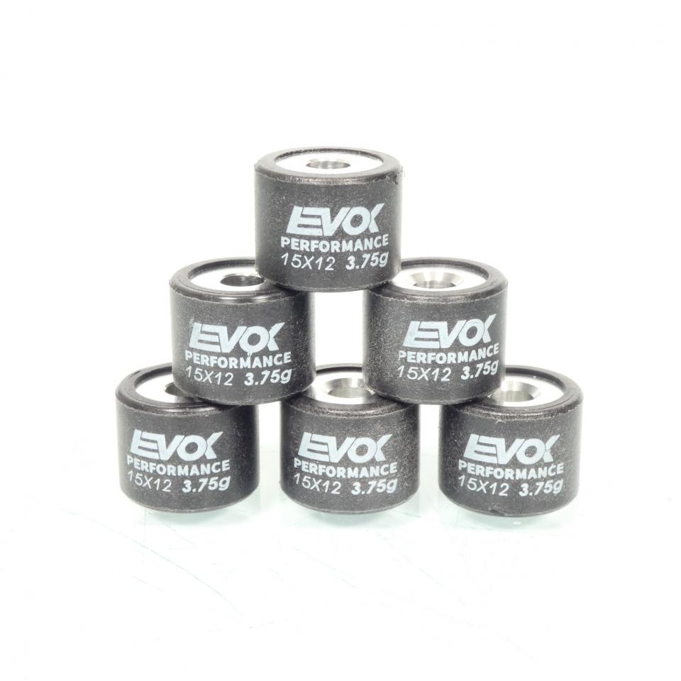 Galet rouleau de variateur EVOK pour scooter MBK 50 Spirit 1996 à 2011 15x12 3.75Grs 100480003 Neuf