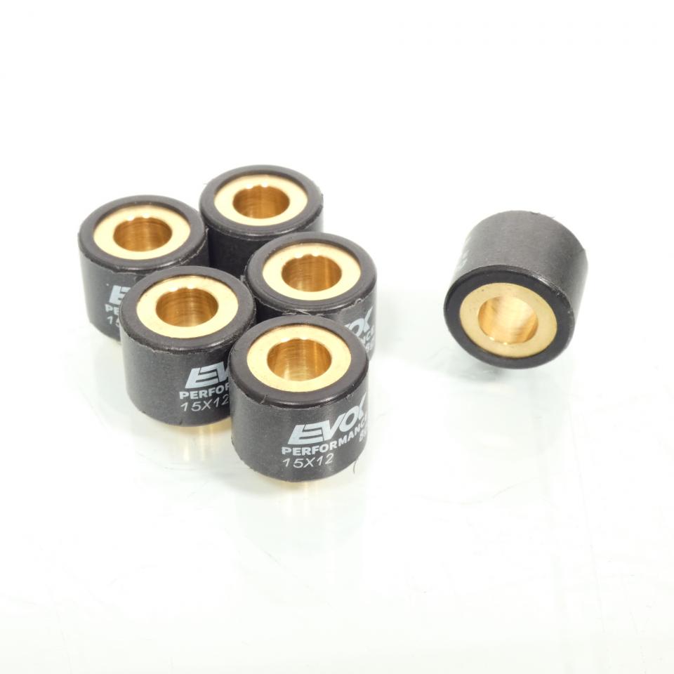 Galet rouleau de variateur EVOK pour scooter Yamaha 50 YW ZUMA 2T 2008 à 2013 15x12 8Grs 100480014 Neuf