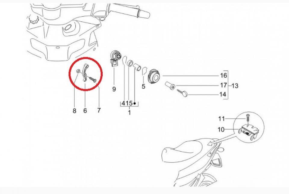 Serrure de selle origine pour scooter Piaggio 50 Nrg Power Dd 2007-2017 299902 Occasion