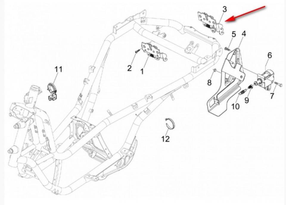 Serrure de selle origine pour scooter Piaggio 125 MP3 Après 2008 CM023701 Neuf