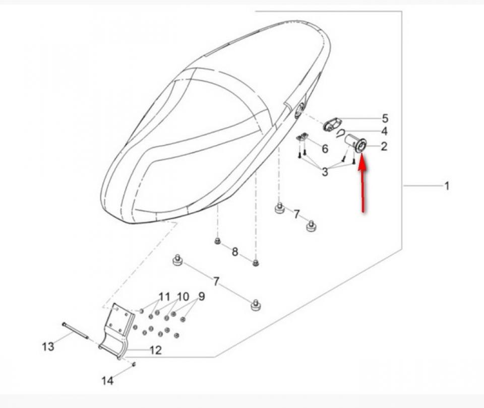 Serrure de selle pour Piaggio Typhoon