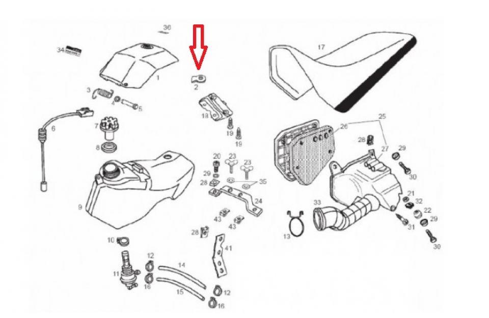 Serrure de selle origine pour moto Derbi 50 Senda R 00H00604141 Neuf