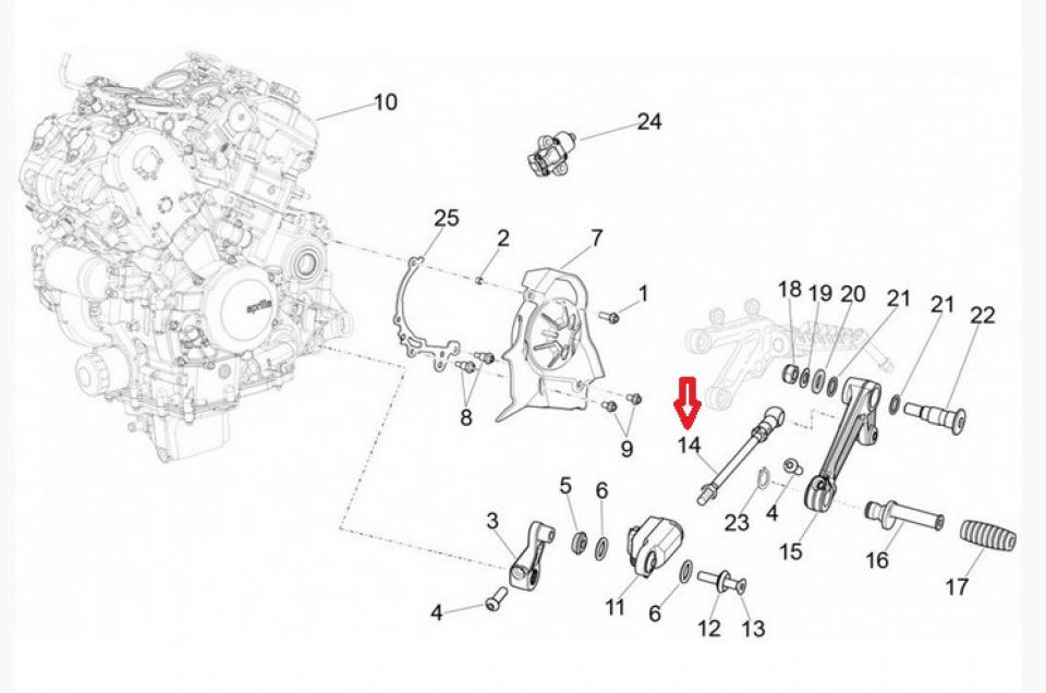 Tringle biellette de sélection pour moto Aprilia 1000 RSV4 2011 à 2016 897594