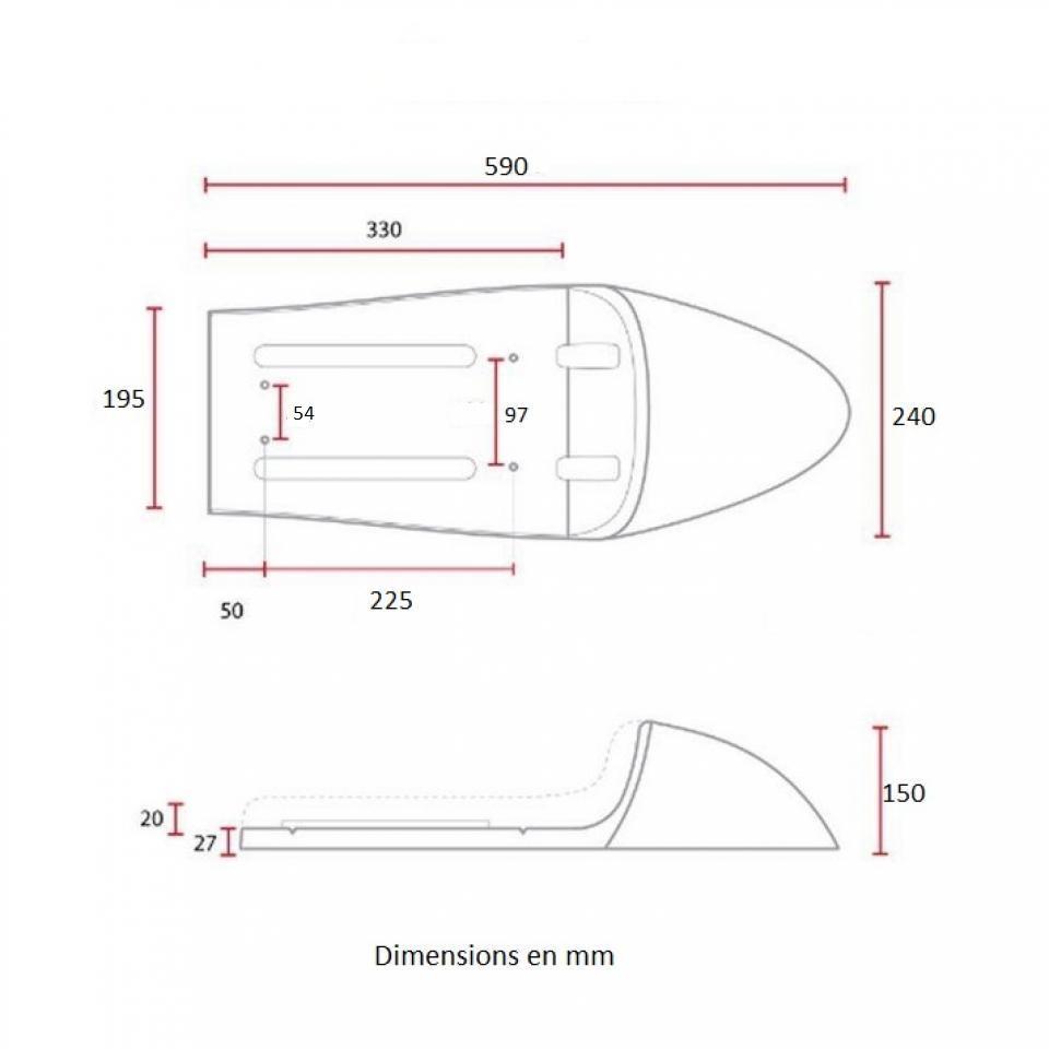 Selle biplace C. Racer pour Auto C.racer noire couture blanche Neuf