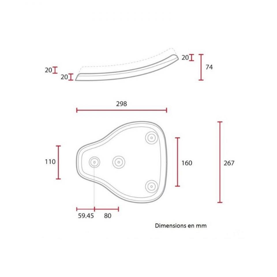 Selle pilote C. Racer pour Auto Bobber noire couture noire Neuf