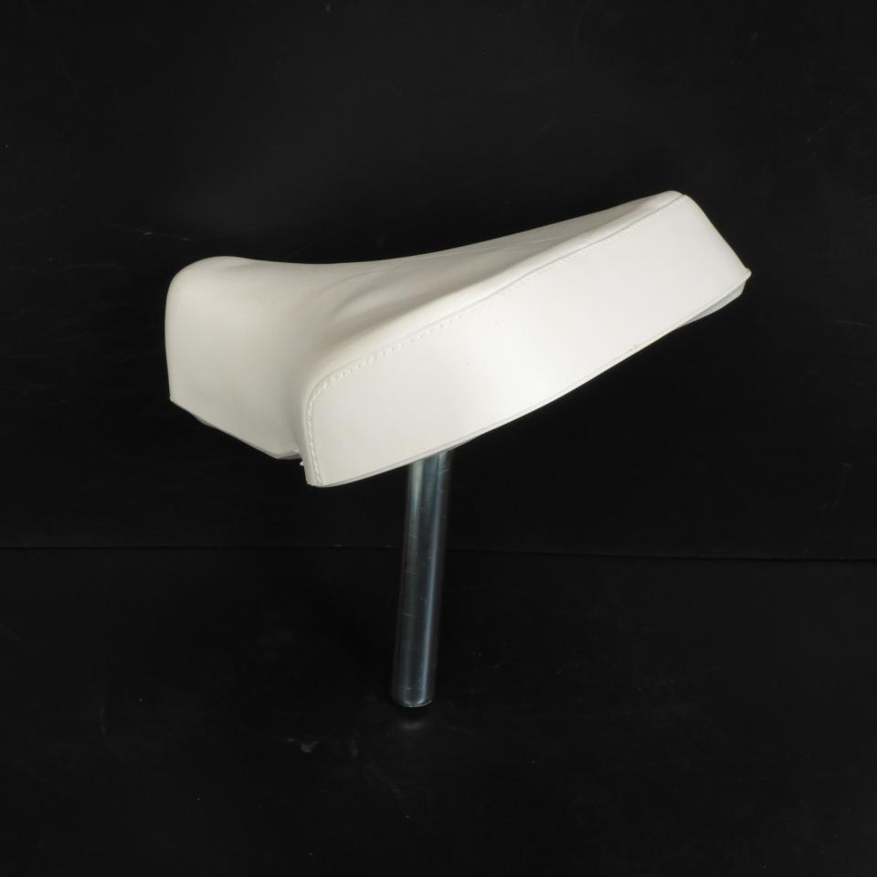 Selle pilote monoplace blanche pour mobylette cyclo Peugeot 103 Ø25mm Neuf