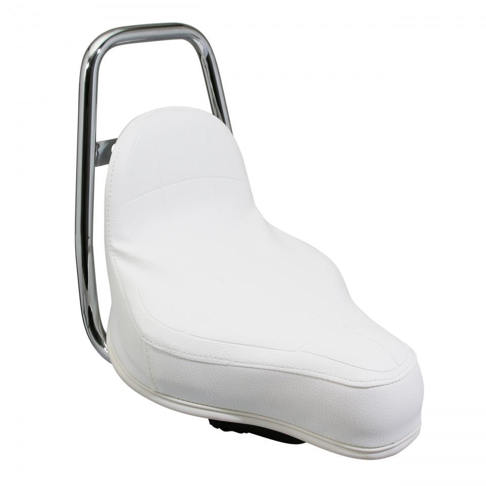 Selle blanche type Chopper pour mobylette Peugeot 103 Ø22mm Neuf monoplace 