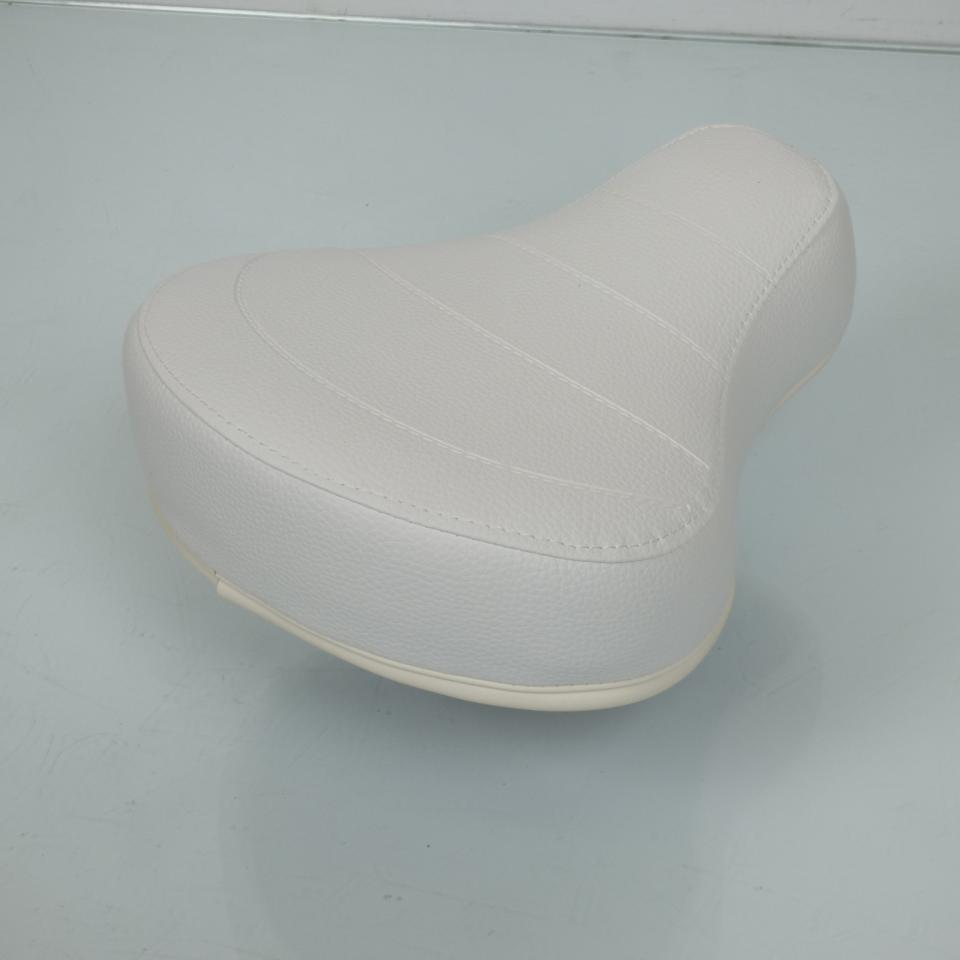 Selle confort pouff blanche pilote pour mobylette Peugeot 103 cyclomoteur cyclo