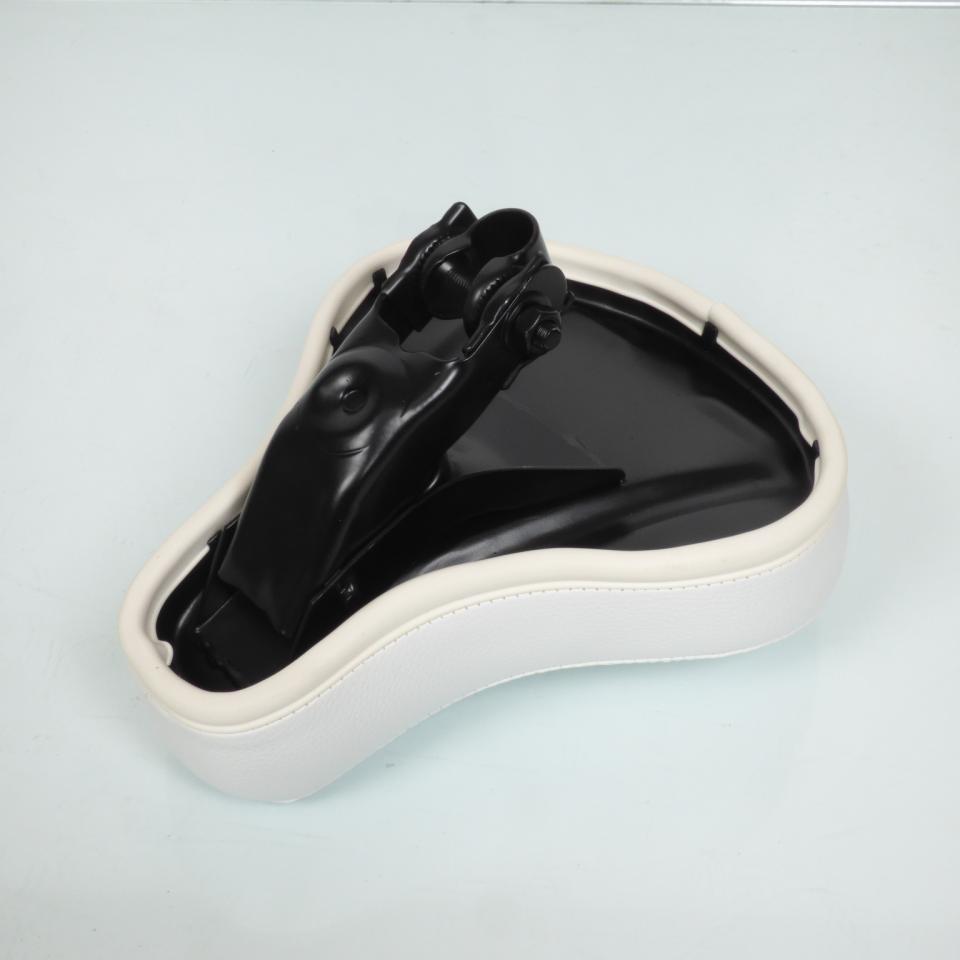 Selle confort pouff blanche pilote pour mobylette Peugeot 103 cyclomoteur cyclo