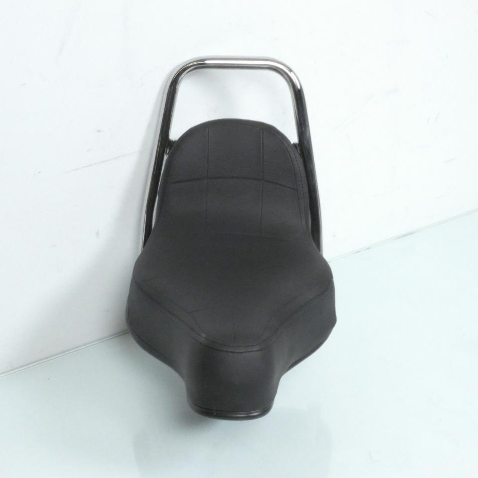 Selle pilote type chopper pour mobylette Peugeot 103 marquage Peugeot en rouge