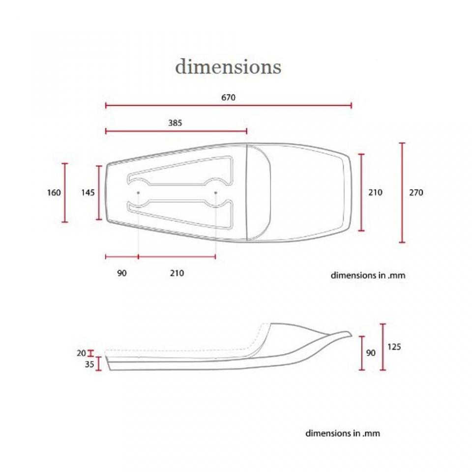Selle pilote monoplace C-RACER pour moto Flat Track noir avec plaque numéro Neuf