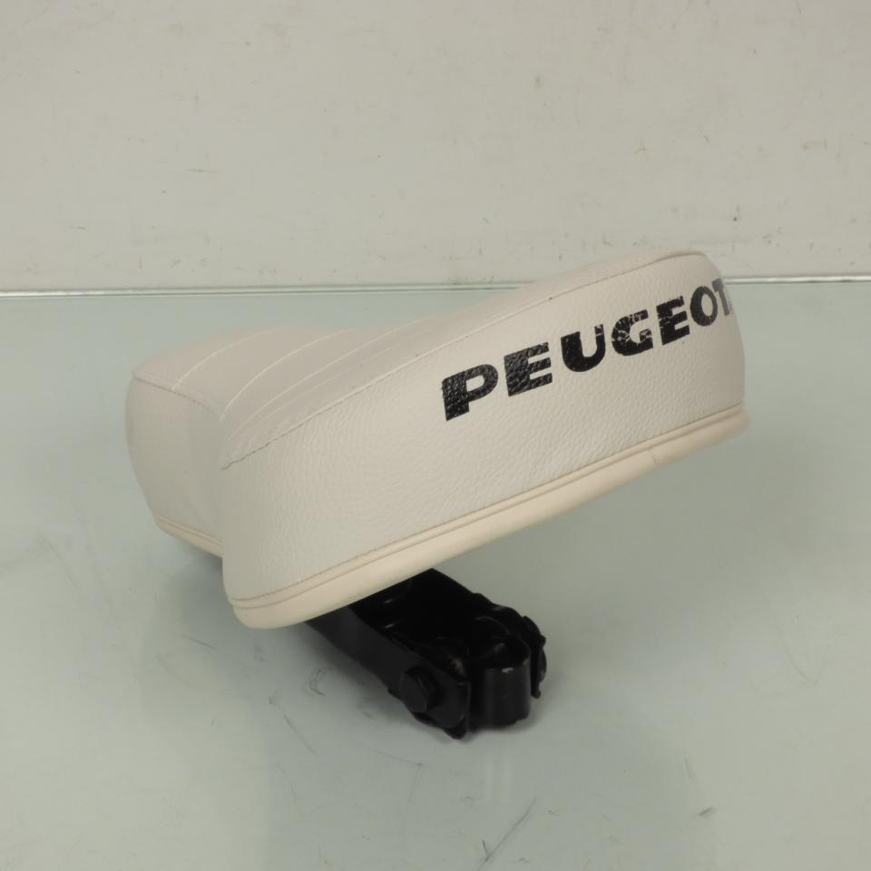 Selle pilote blanche marquage PEUGEOT pour mobylette Peugeot 103 Ø22mm