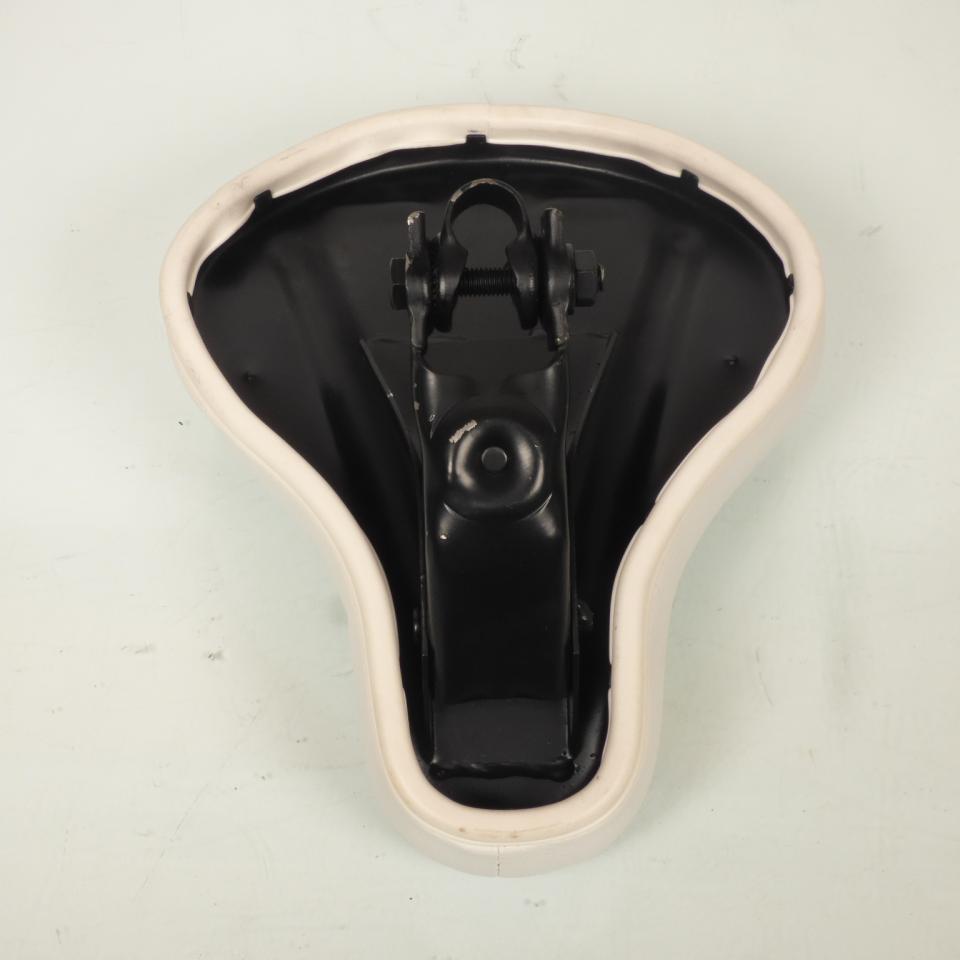 Selle pilote blanche marquage PEUGEOT pour mobylette Peugeot 103 Ø22mm